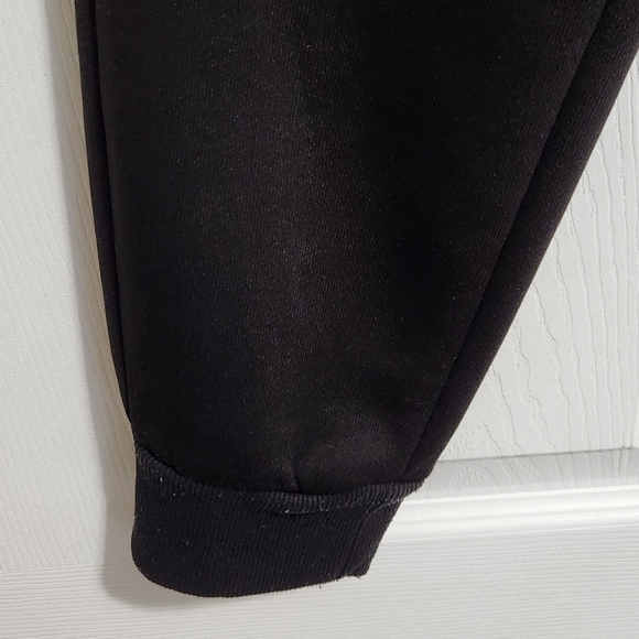 Men's winter Denim Black Fleece-Lined Jogger Pants - Picture 3 of 5